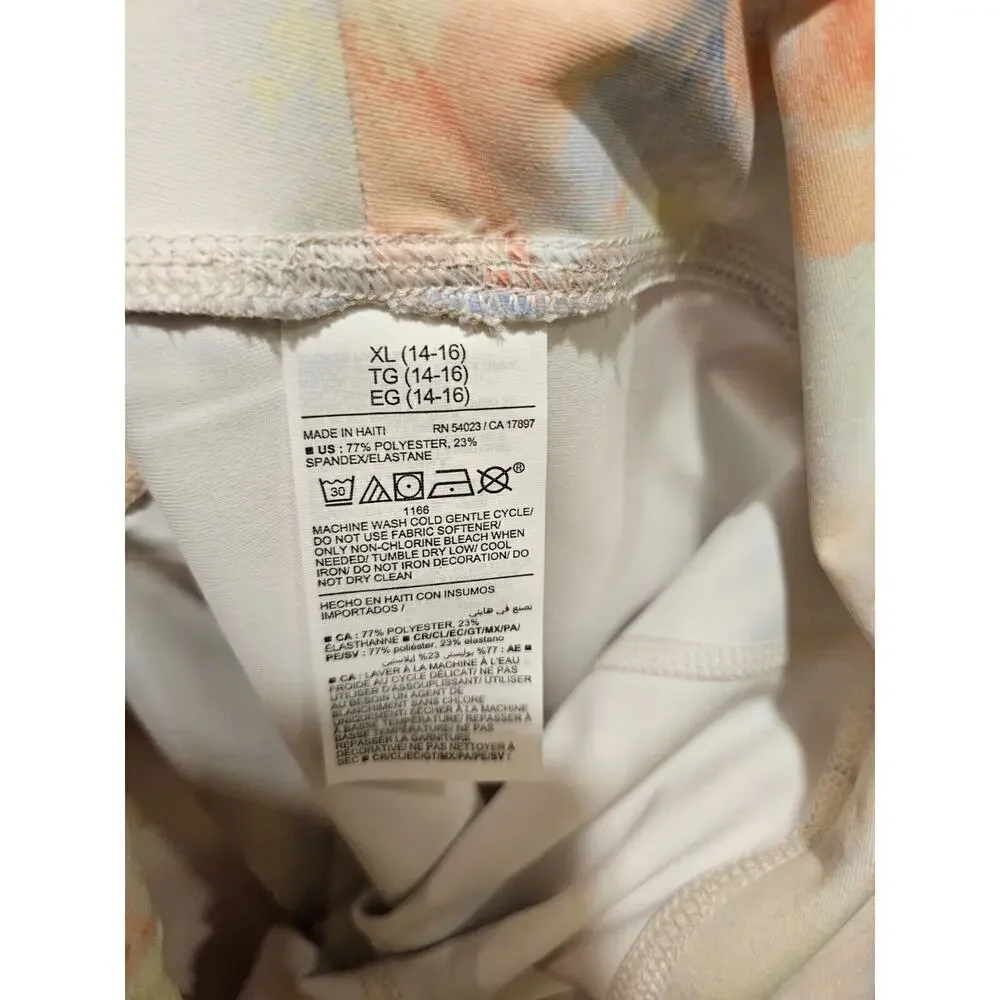 Old Navy Multicolor High-Waisted PowerSoft 7/8 Leggings Side Pockets Girl's XL
